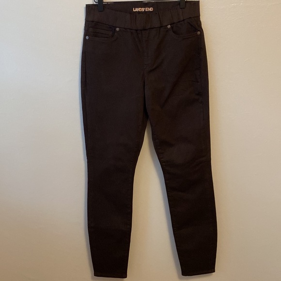 Land’s End brown high rise curvy pull on legging size 8 - Picture 2 of 7